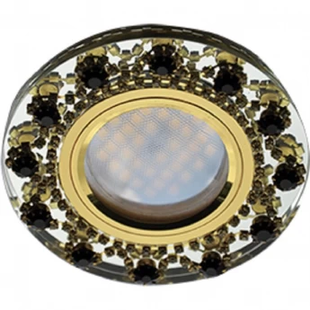Светильник ECOLA MR16 DL1660 GU5.3 Glass Стекло Круг (оправа золото) 28x93