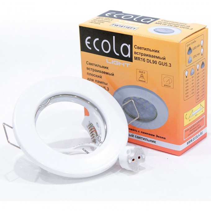 Встраиваемый светильник ECOLA LIGHT MR16 DL90 белый FW1611EFY Встраиваемый светильник ECOLA LIGHT MR16 DL90 белый FW1611EFY